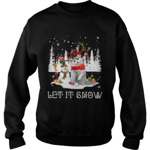 Cat Reindeer Snowman Merry Christmas Let It Snow shirt 3