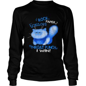 Cat Rock Paper Scissors Throat Punch I Win shirt 2