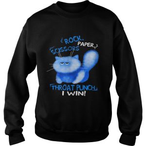 Cat Rock Paper Scissors Throat Punch I Win shirt 3