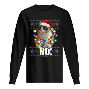 Cat Ugly Sweater NO Christmas Lights shirt 1