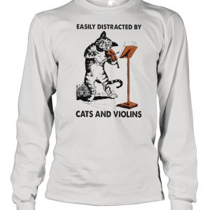 Cat easily distracted by cats and violins shirt 3