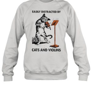 Cat easily distracted by cats and violins shirt 4