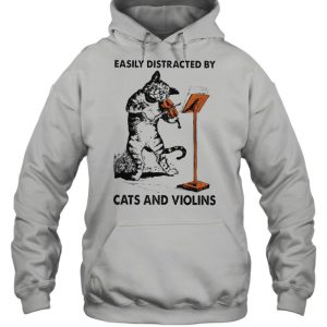 Cat easily distracted by cats and violins shirt 5