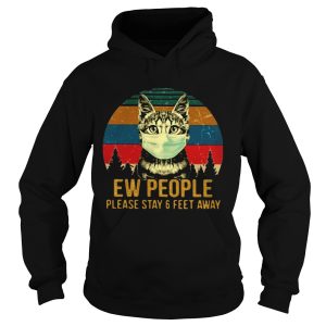 Cat face mask Ew people please stay and feet away vintage retro shirt 1