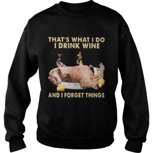 Cat thats what i do i drink wine and i forget things shirt 2