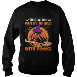 Cat witch this witch can be bribed with books moon shirt