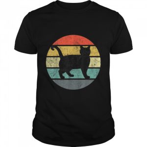 Cat with vintage sunset background T-Shirt