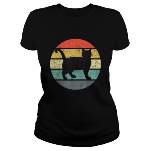 Cat with vintage sunset background T Shirt 2