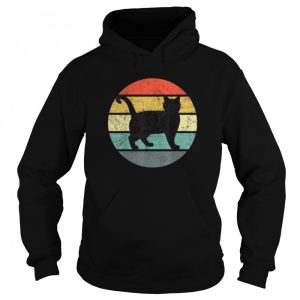 Cat with vintage sunset background T Shirt 5