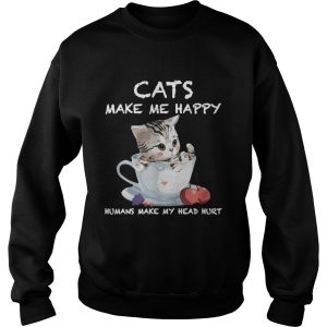 Cats Make Me Happy Humans Make My Head Hurt Mug And Cat shirt 3