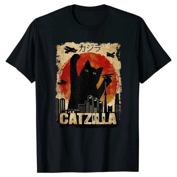 Catzilla’ Harajuku Style Male Cat T-Shirt