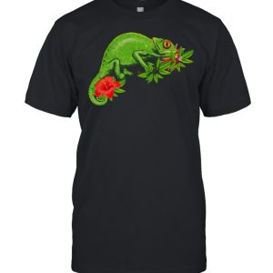 Chamleon Blumen tropisch Reptil shirt 1