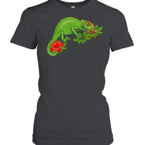 Chamleon Blumen tropisch Reptil shirt 2