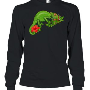 Chamleon Blumen tropisch Reptil shirt 3