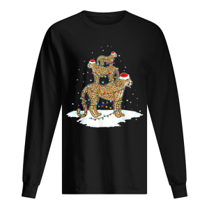 Cheetah Santa Christmas Light Tree shirt