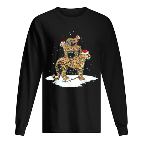 Cheetah Santa Christmas Light Tree shirt