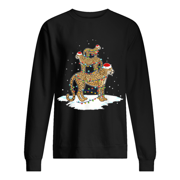 Cheetah Santa Christmas Light Tree shirt