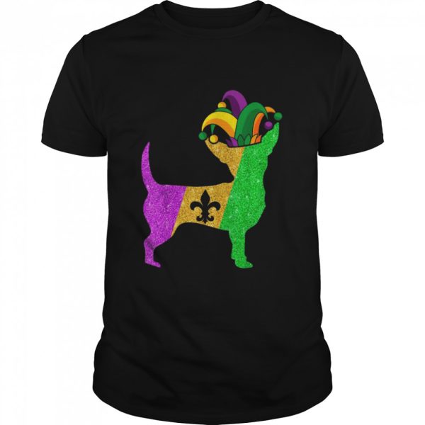 Chihuahua Dog Dad Mom Mardi Gras Party Shirt