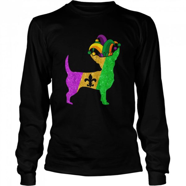 Chihuahua Dog Dad Mom Mardi Gras Party Shirt