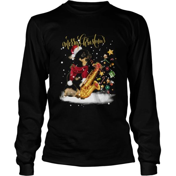 Chihuahua Saxophone Merry Christmas shirt