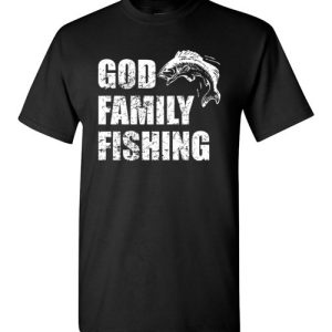 Christian Dad Father Day Gift GOD FAMILY FISHING Shirts