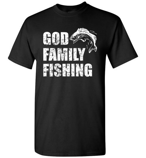 Christian Dad Father Day Gift GOD FAMILY FISHING Shirts
