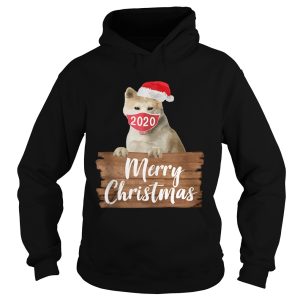 Christmas Dog Akita 2020 Mask Santa Hat shirt 1