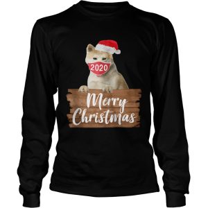 Christmas Dog Akita 2020 Mask Santa Hat shirt