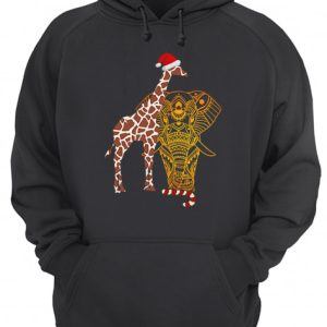 Christmas Elephant Giraffe Santa shirt 3