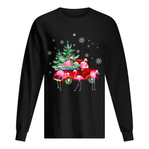 Christmas Flamingo Truck Funny Flamingo Santa Tree Xmas Gift shirt 1