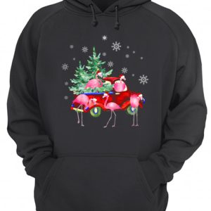 Christmas Flamingo Truck Funny Flamingo Santa Tree Xmas Gift shirt 3