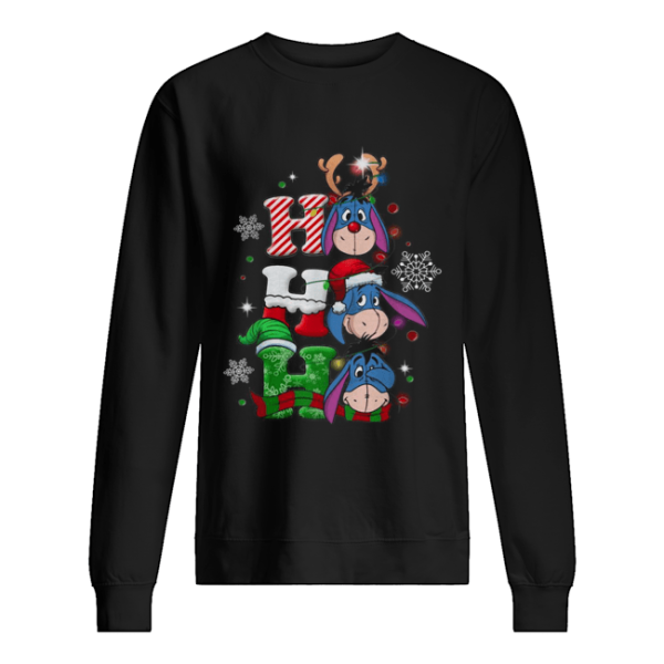 Christmas Ho Ho Ho Santa Reindeer and Eeyore shirt