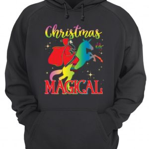 Christmas Is Magical Santa Riding Unicorn Holiday Shirt 3