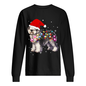 Christmas Lights Olde English SheepDog shirt 2