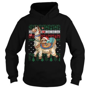 Christmas Santa Sloth And Llama Christmas shirt 1