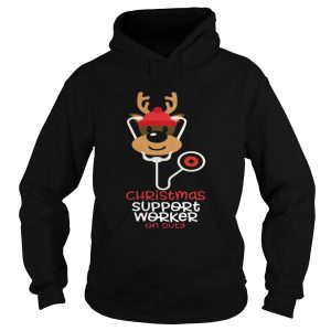 Christmas Support Worker Reindeer Nurse On Duty shirt 1