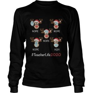 Christmas teacher life 2020 reindeer wearing mask shirt 2