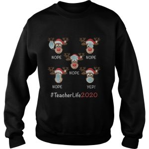 Christmas teacher life 2020 reindeer wearing mask shirt 3