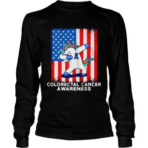 Colorectal Cancer Awareness American Flag Unicorn shirt 2