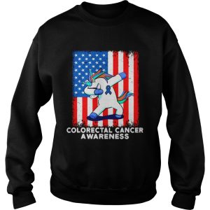 Colorectal Cancer Awareness American Flag Unicorn shirt 3