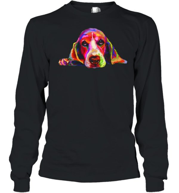 Colorful Basset Hound Hand Drawn Dog Painting shirt