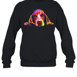 Colorful Basset Hound Hand Drawn Dog Painting shirt 2