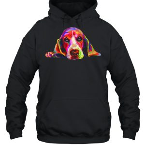 Colorful Basset Hound Hand Drawn Dog Painting shirt 3