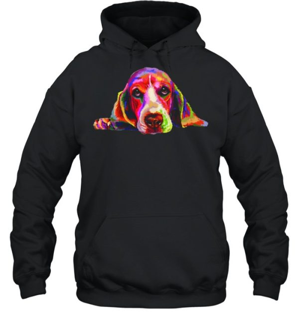 Colorful Basset Hound Hand Drawn Dog Painting shirt