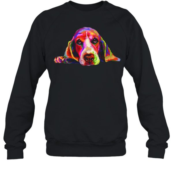 Colorful Basset Hound Hand Drawn Dog Painting shirt