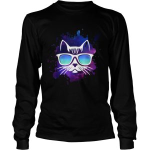 Cool Cat With Sunglasses Over Space shirt 2