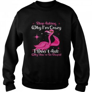 Cool Flamingo Stop Asking Why I'm Crazy Flamingo T Shirt 4