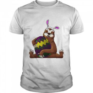 Cool Lazy Sloth Bunny On Easter Sunday Egg Shirt 1