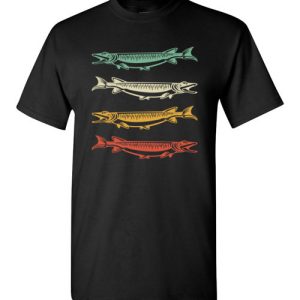 Cool Retro 70s 80s Inspired Muskie Fish T-Shirts Gift for Fisherman