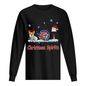 Corgi Chicago Cubs Christmas and wine spirits shirt 1